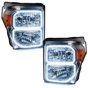 Ford F250 Headlight Assembly - ORACLE Lighting - LED Pre-Assembled Headlights, Chrome Bezel - White - `11-`16